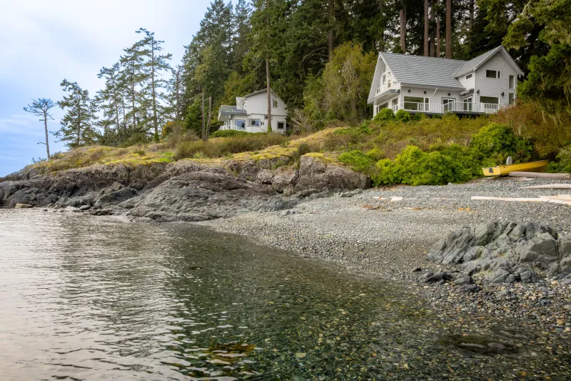 Photograph of property in Juan de Fuca Strait assessed for coastal flood hazards